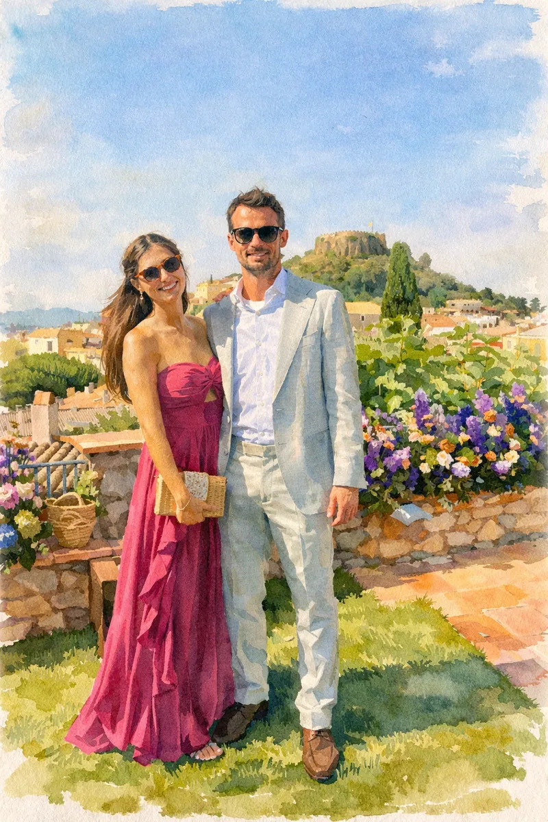 Ju e Yan em aquarela